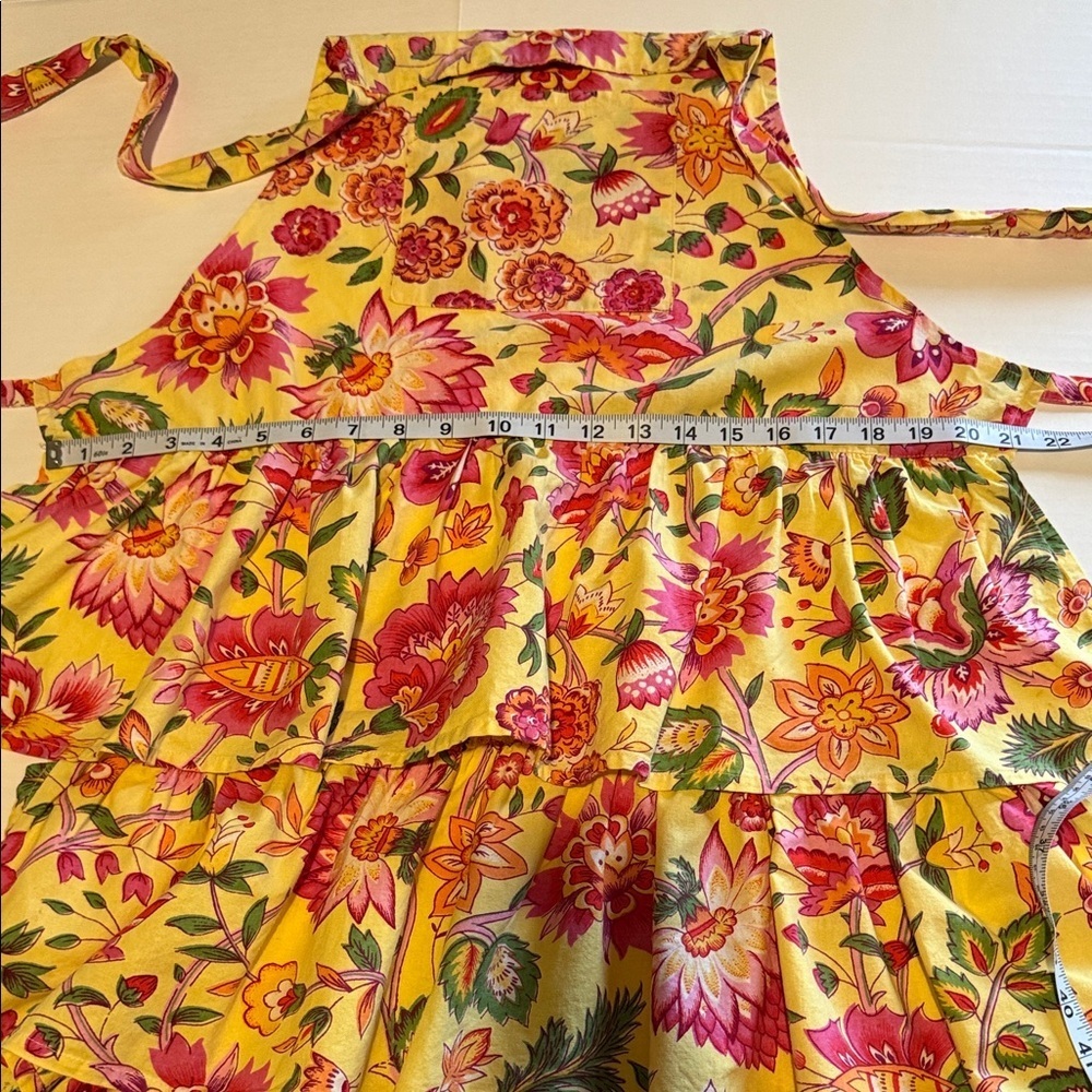 April Cornell Yellow Floral Tiered Apron - Picture 7 of 11